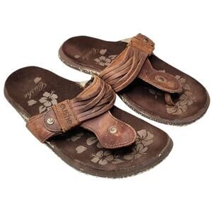 Cushe Womens Manuka Sandals Flip Flops Size 6 Leather Slip On Boho Bohemian